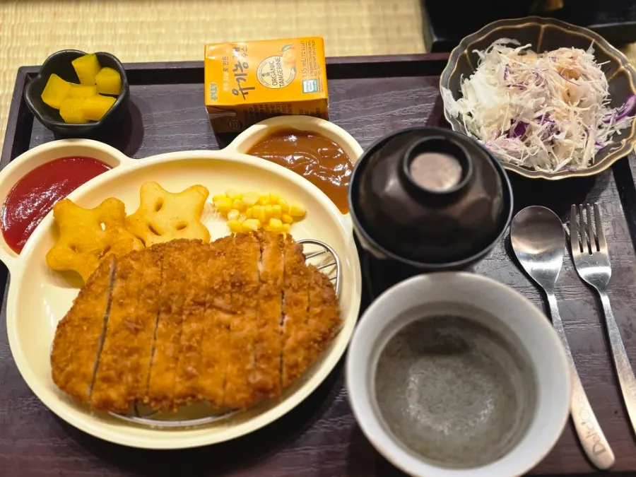 A plate of Gyudo's kids donkatsu