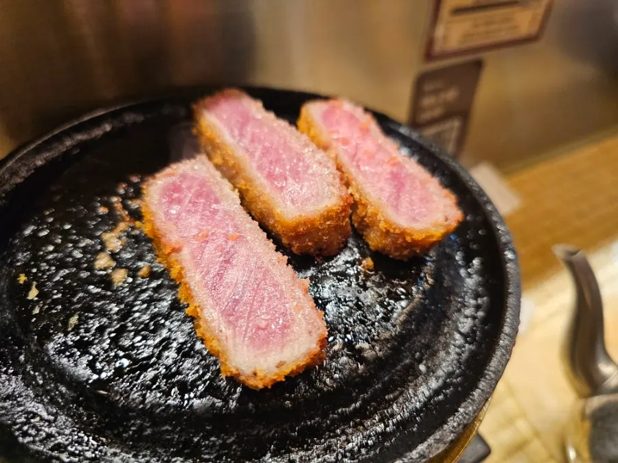 Sirloin gyukatsu smoked in an offset smoker