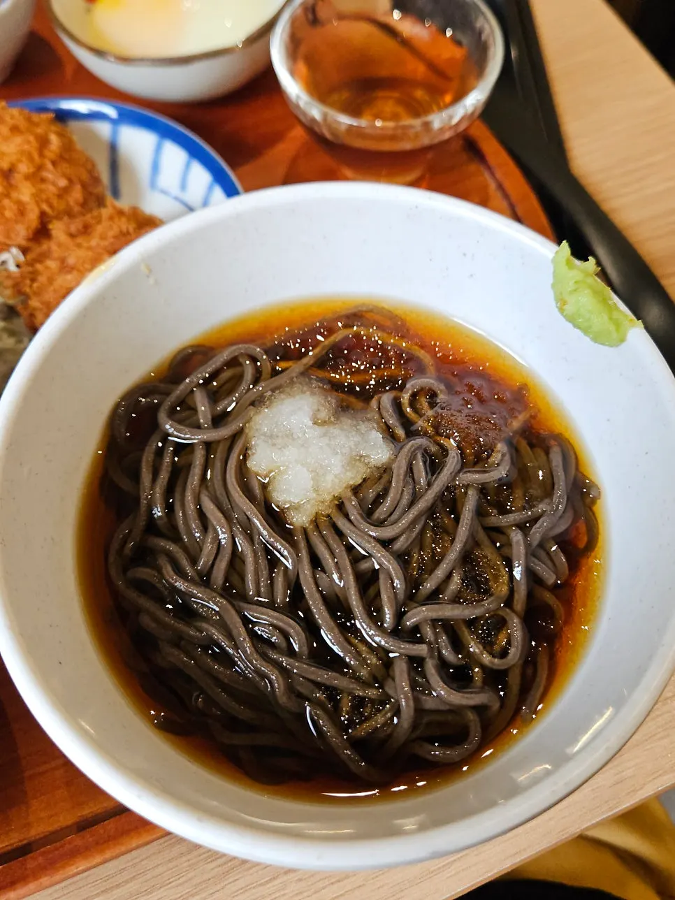Gyudon bowl mixed with poached egg