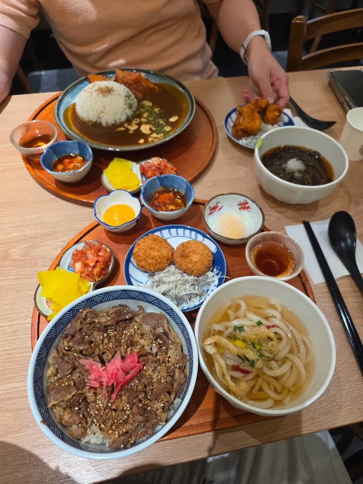 Full lunch spread at Gyudongjip Ajou University Branch