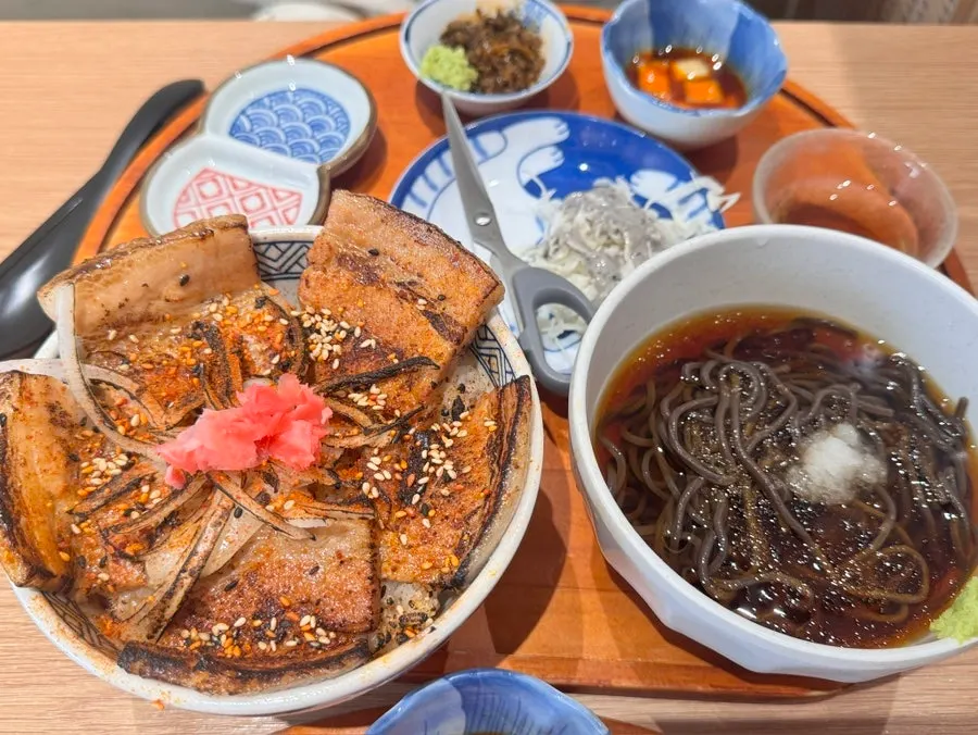 양념이 진한 차슈정식 덮밥