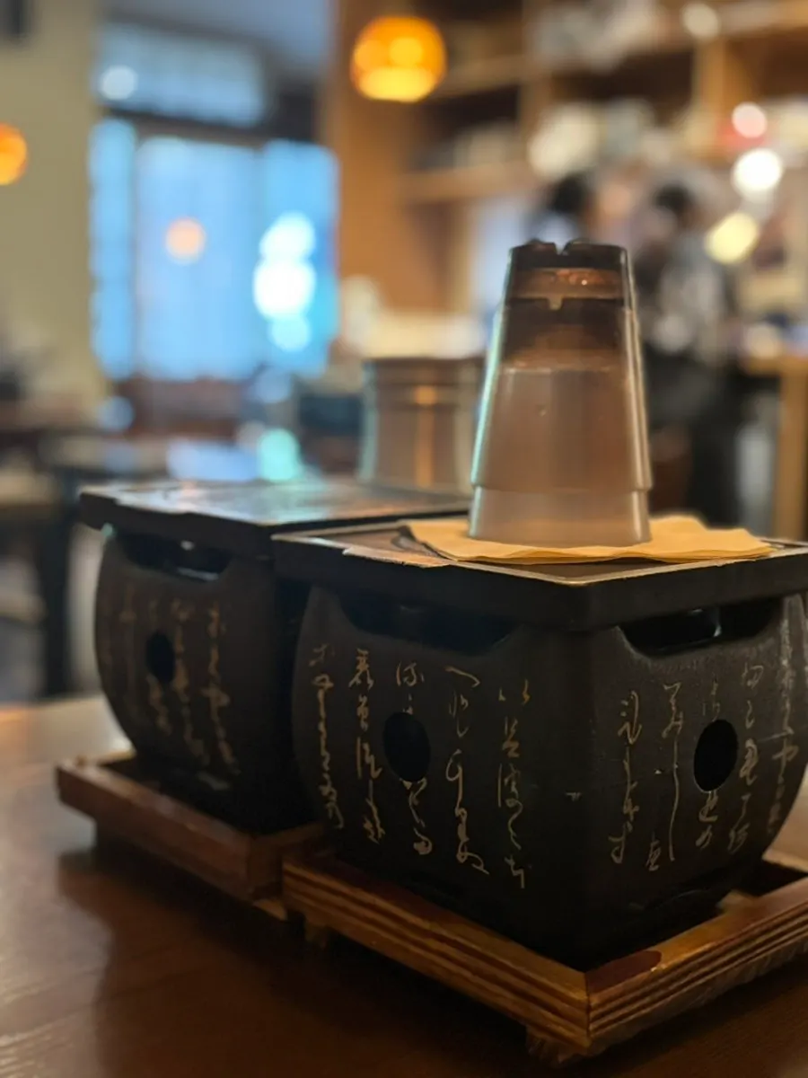 Table at Gyuen-dang set up to hold a brazier