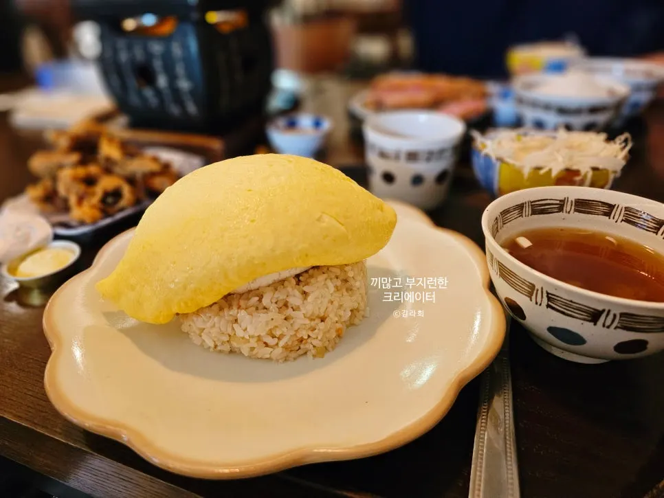 Table setup of gyukatsu at Gyuen-dang Gwanggyo Branch