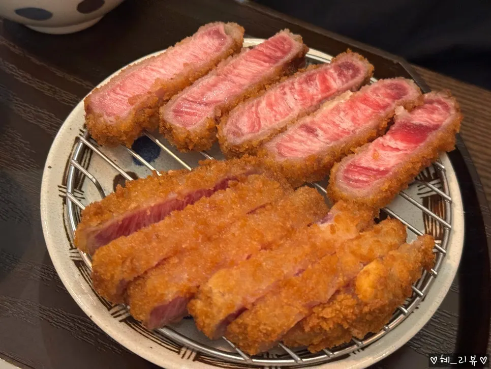 Gyukatsu with a bright pink-red cross-section