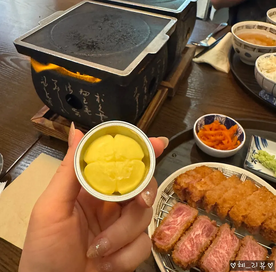 Butter placed on the grill