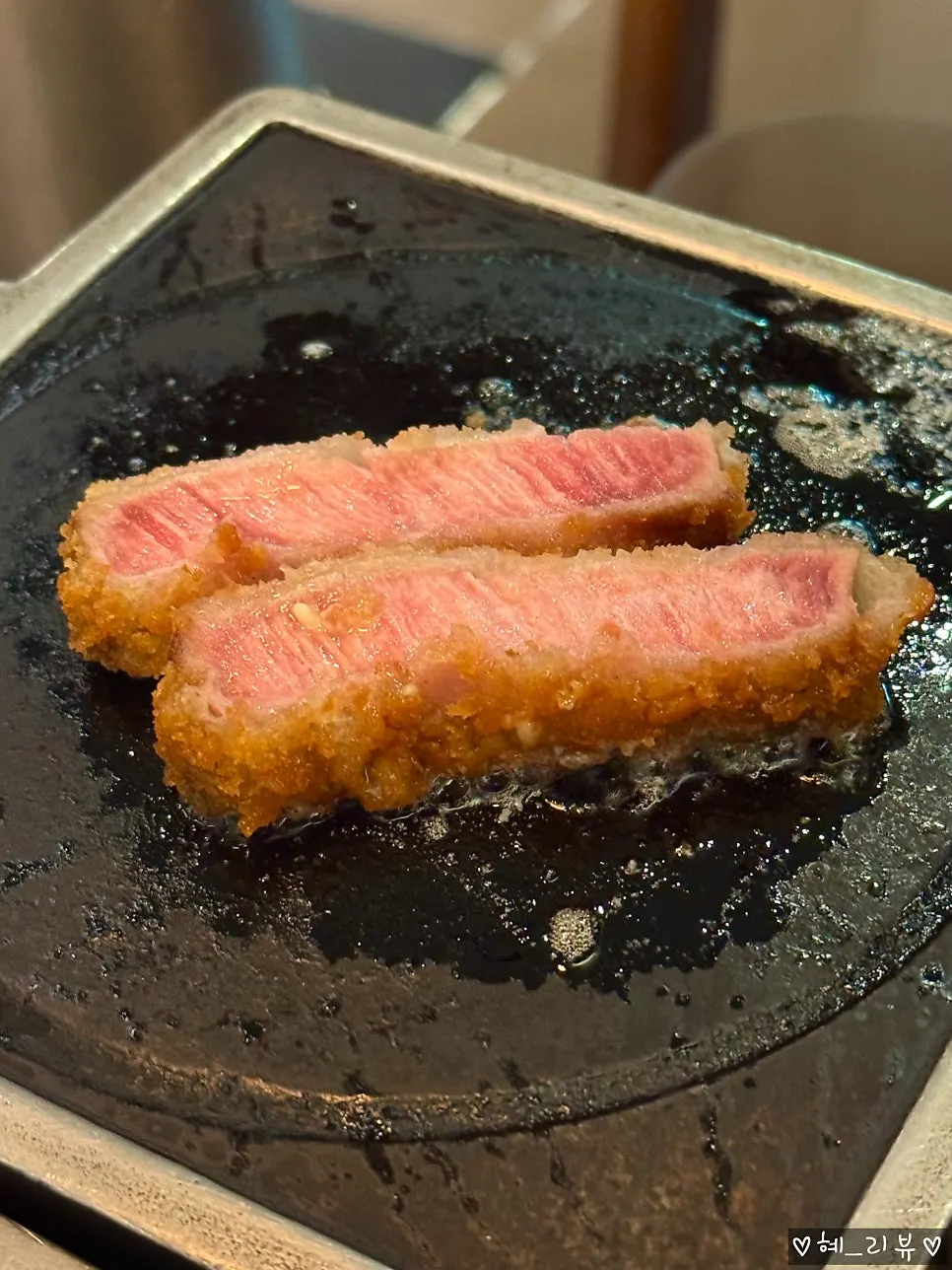Gyukatsu grilled to the preferred doneness