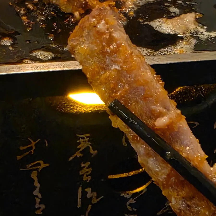 A finished piece of grilled sirloin gyukatsu