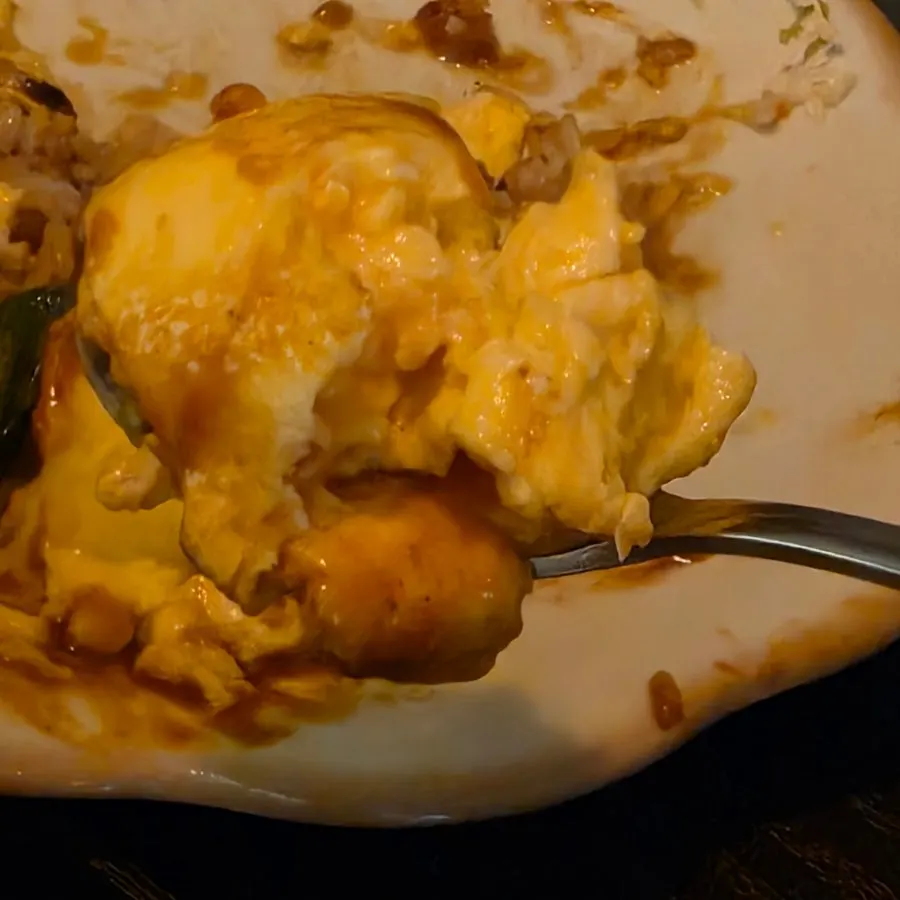 Sauce and patty of the hamburger omurice