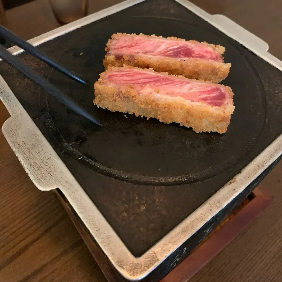 Square photo of Gyuen-dang's sirloin gyukatsu table setting