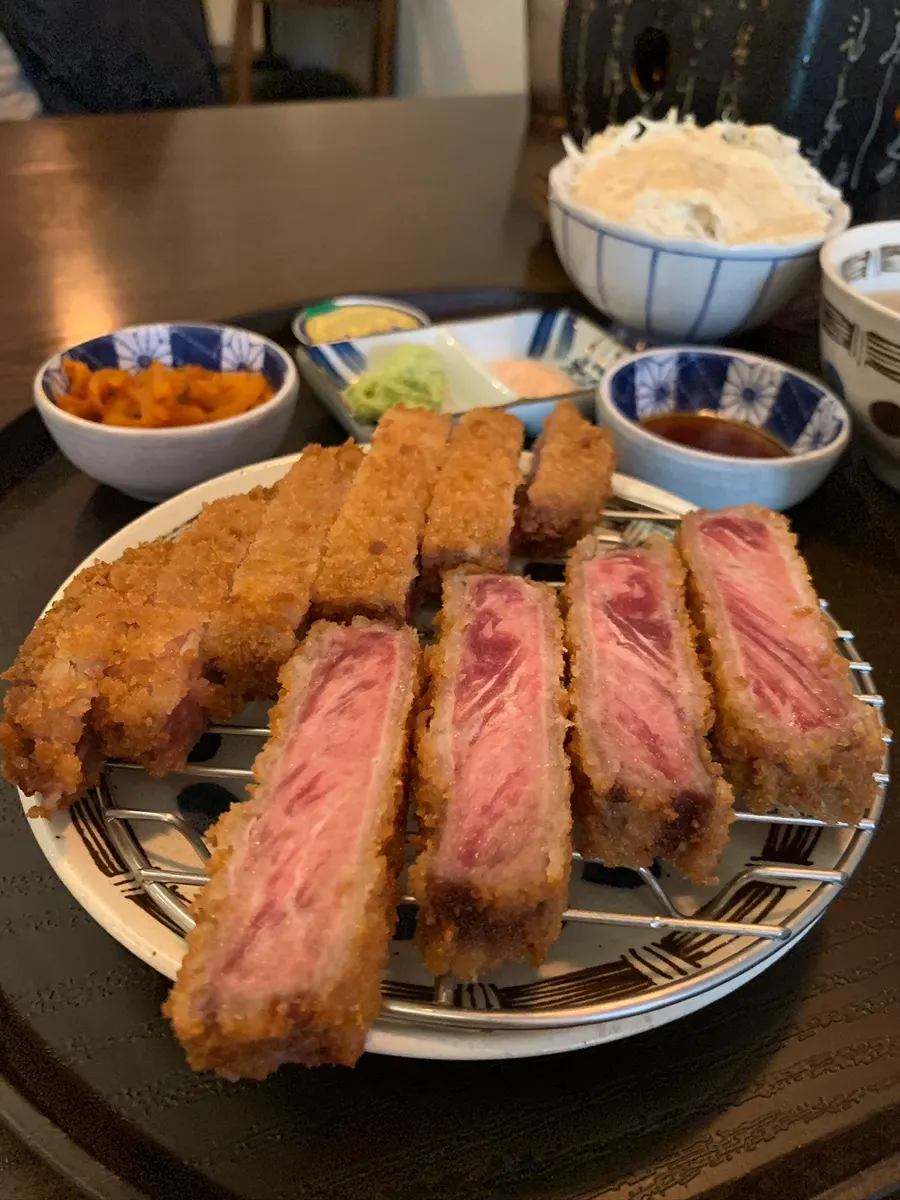 Side sauces and Isigny salted butter for gyukatsu