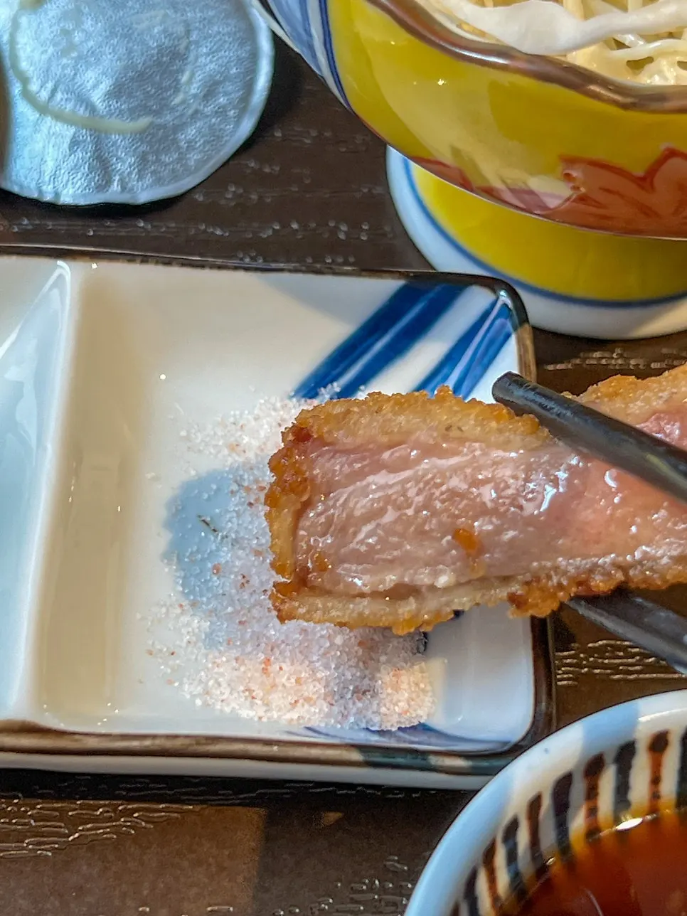 Butter placed on top of the gyukatsu