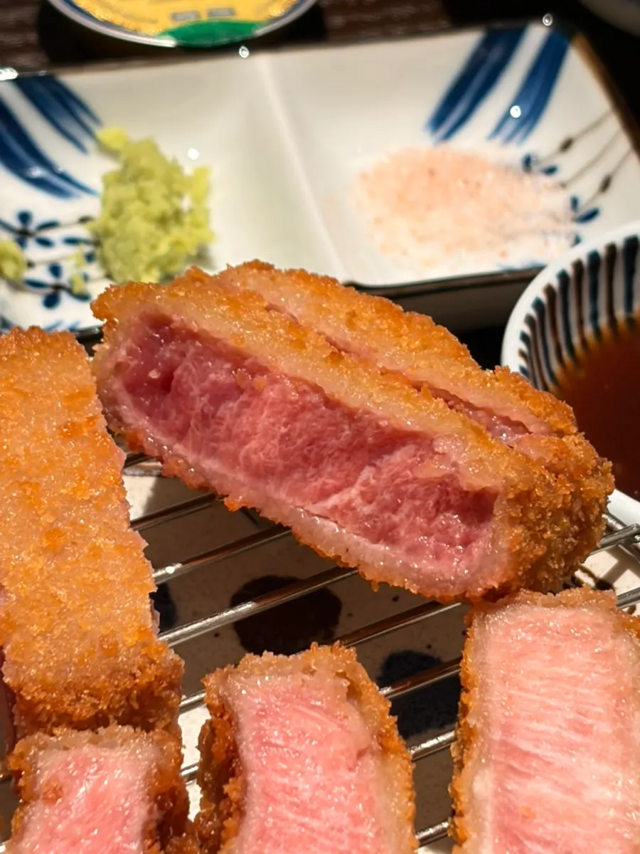 A plate of sirloin gyukatsu