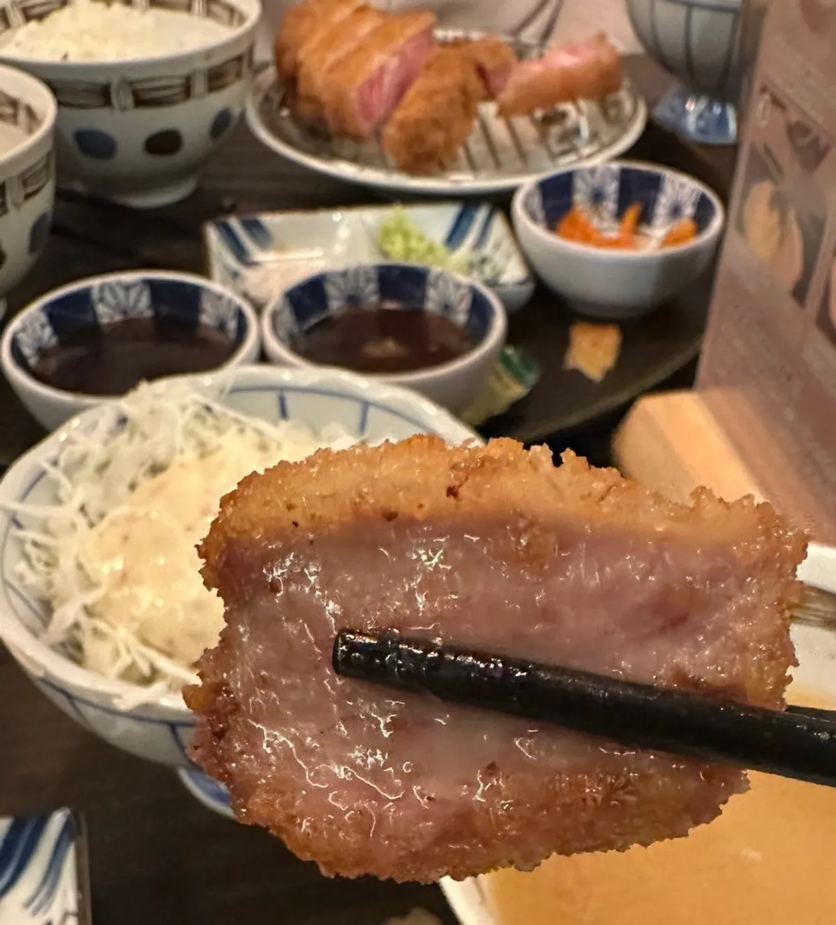 Thickly sliced tenderloin gyukatsu
