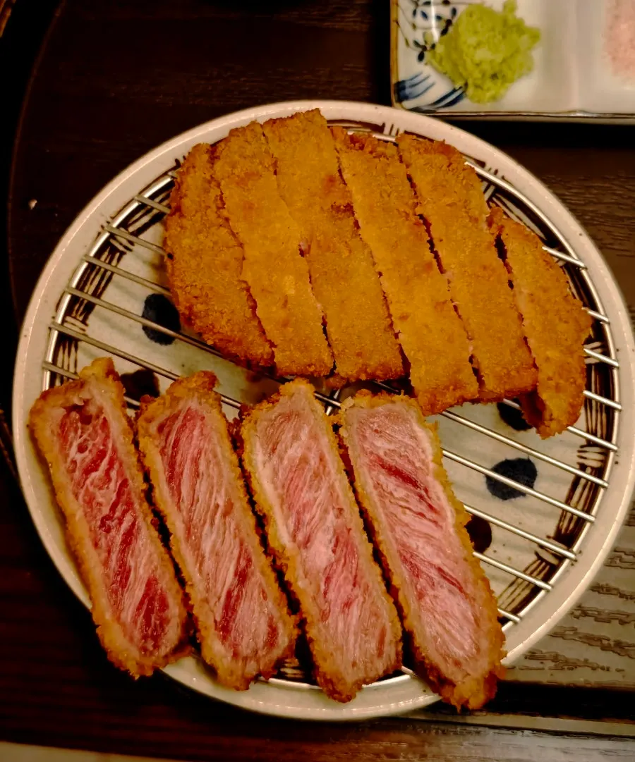 Striploin gyukatsu dipped in special sauce