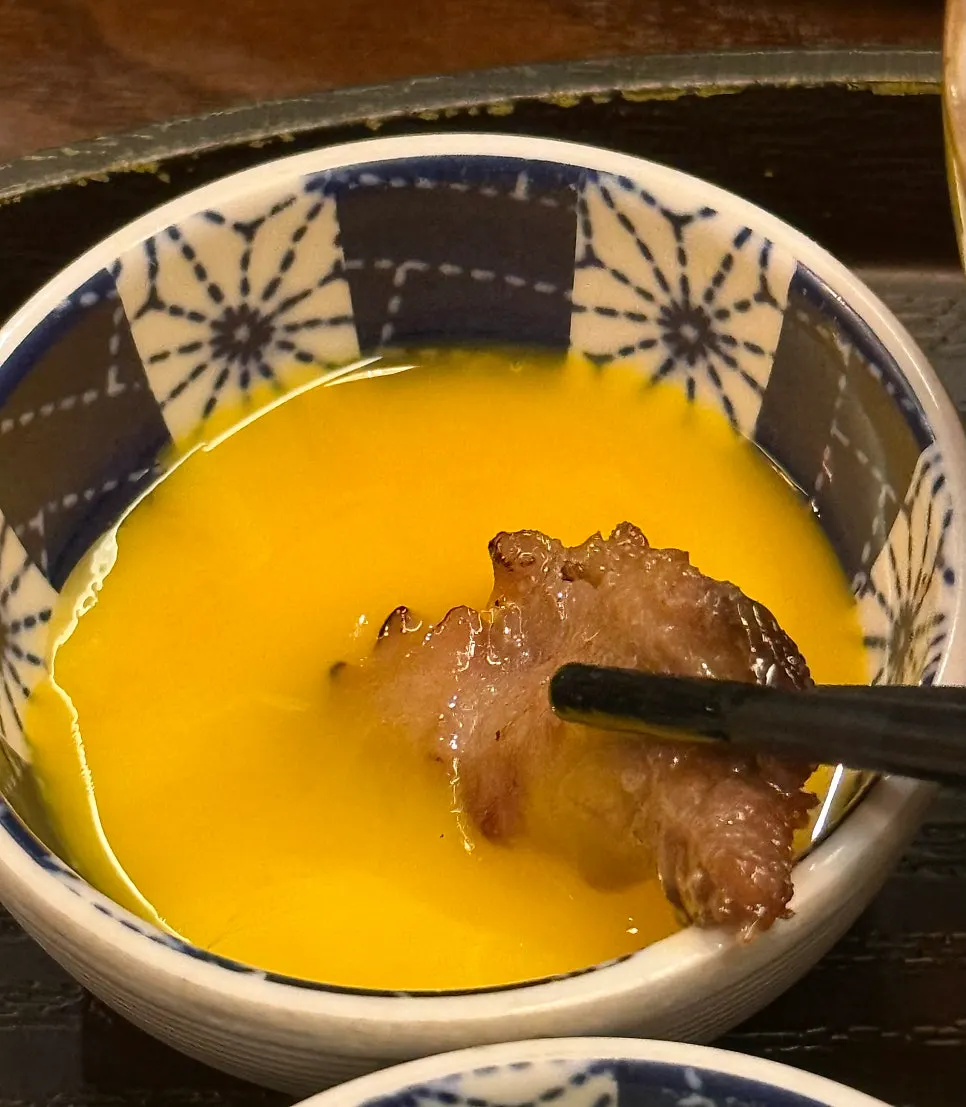 Gyuen Dang's steak rice bowl topped with fried mushroom