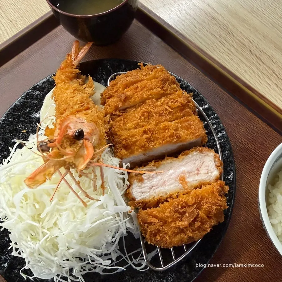 Thick-cut slices of the pork loin katsu