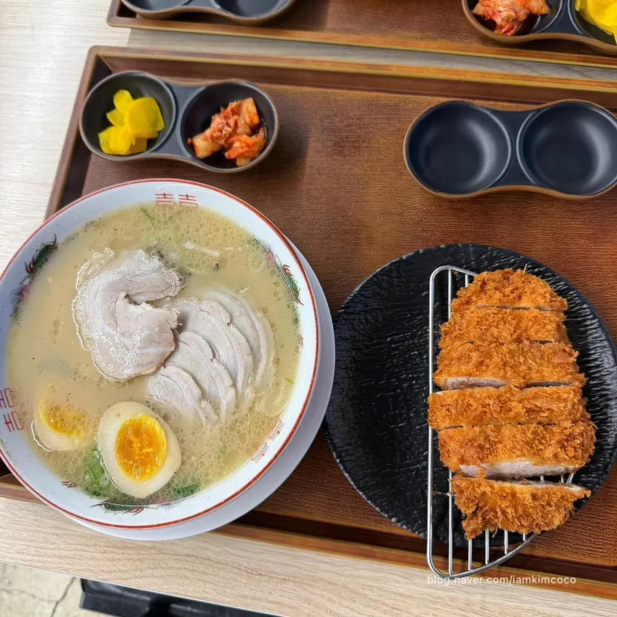 Solo set with chashu ramen and tonkatsu served together