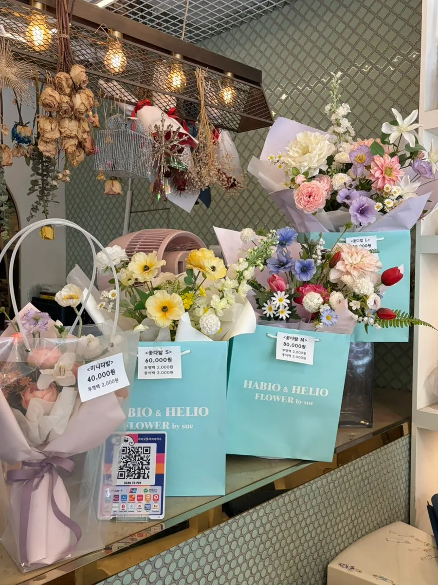 Bouquets displayed by size