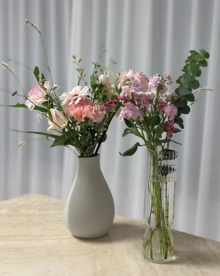 Flower arranging done at home