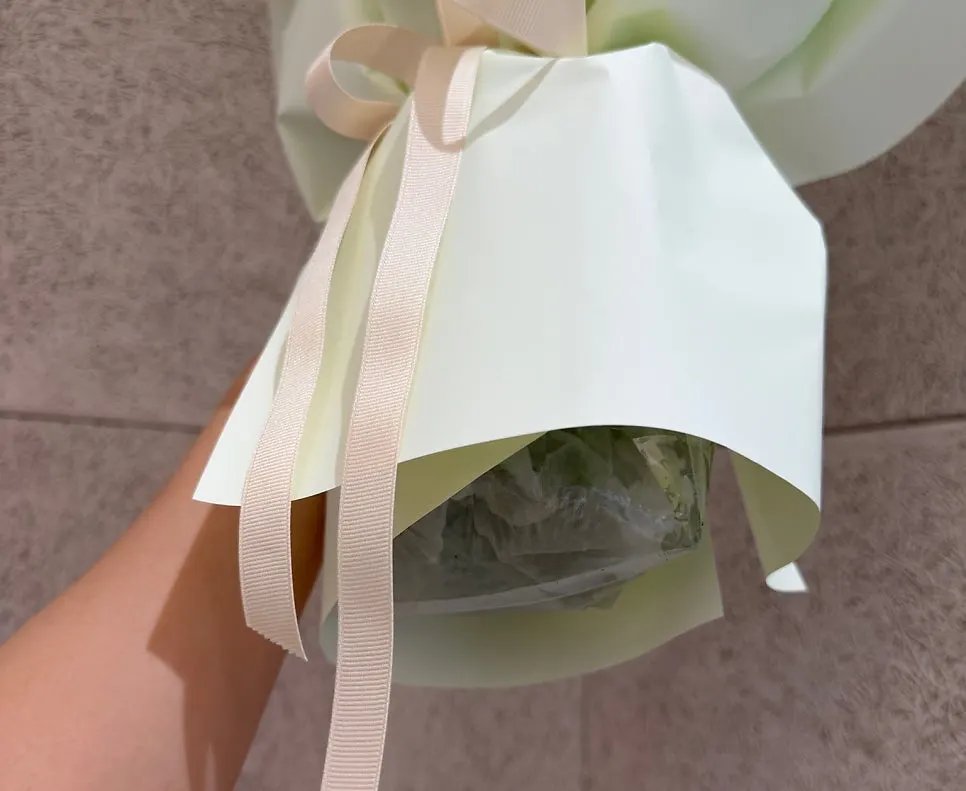 꽃다발 아래쪽 물주머니 마감