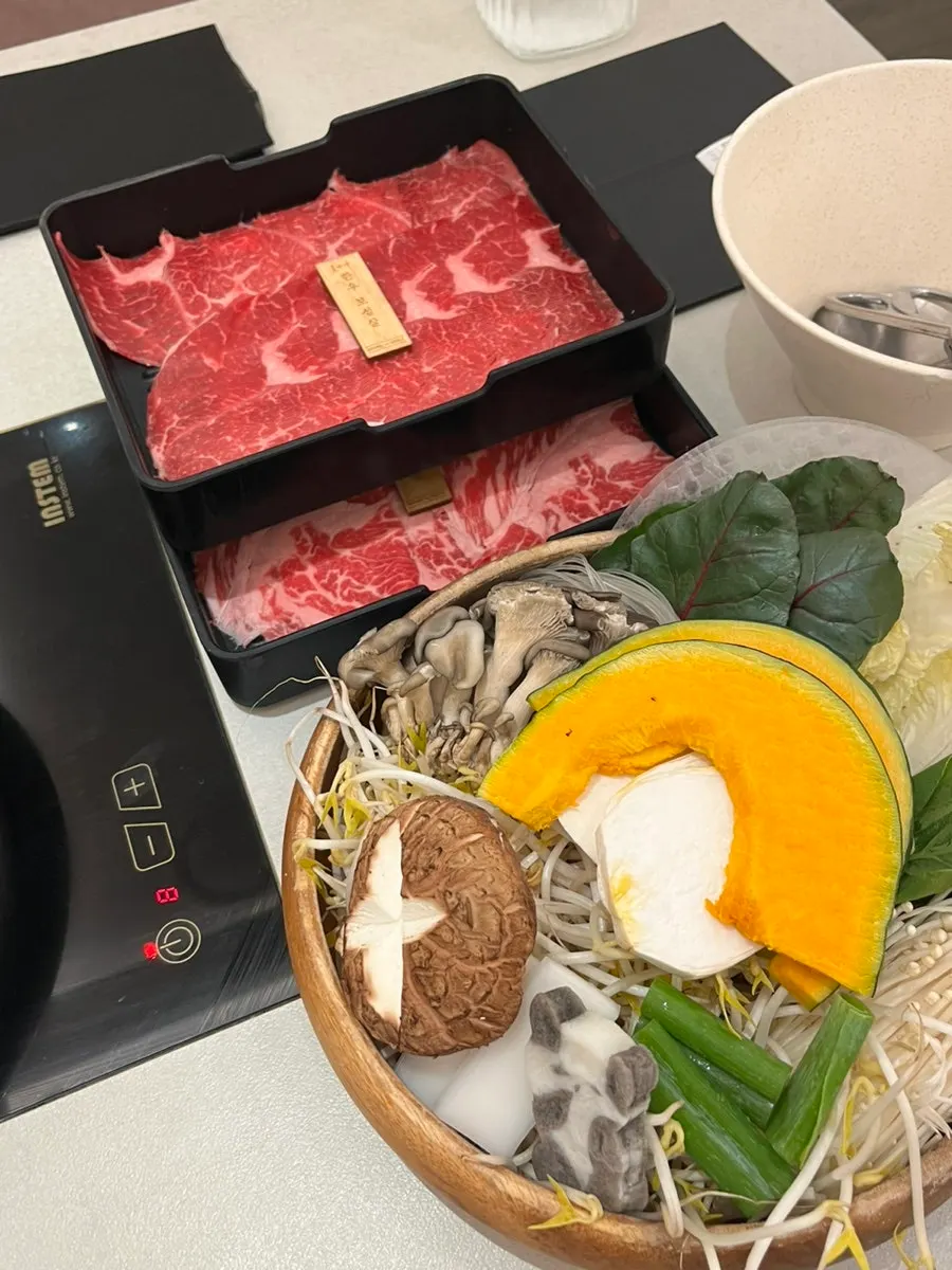 샤브샤브용 소고기 슬라이스 클로즈업