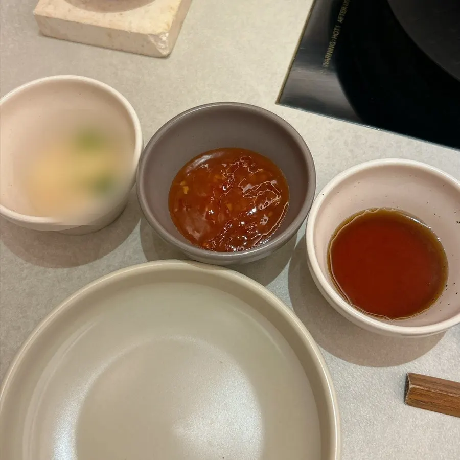 Close-up of chuck flat cooked shabu-shabu style