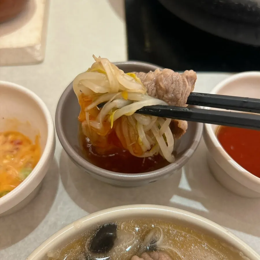Assortment of shabu-shabu sauce dishes
