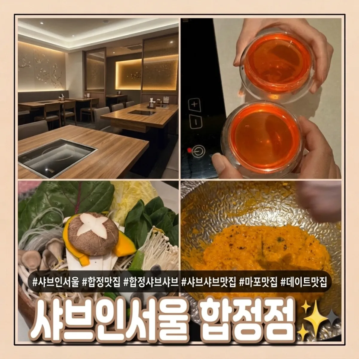 Signature spread of shabu-shabu at Shabu in Seoul Hapjeong Branch