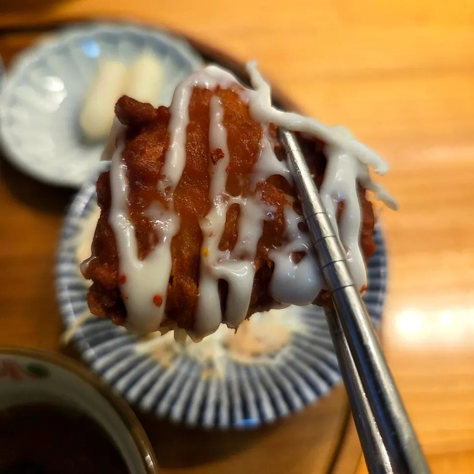 Golden-brown fried karaage