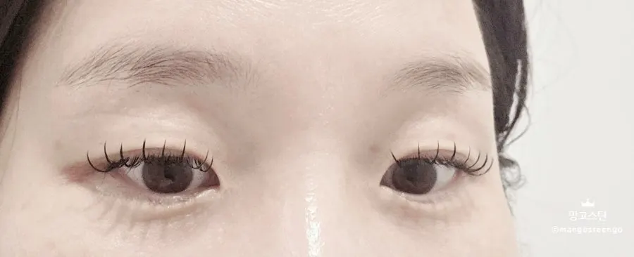 마스카라연장 후 또렷해진 눈매 애프터 컷