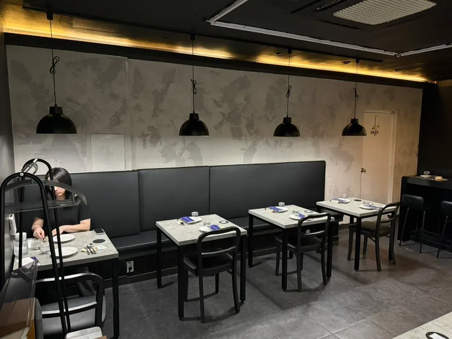 Bar seats at Hado overlooking the open kitchen