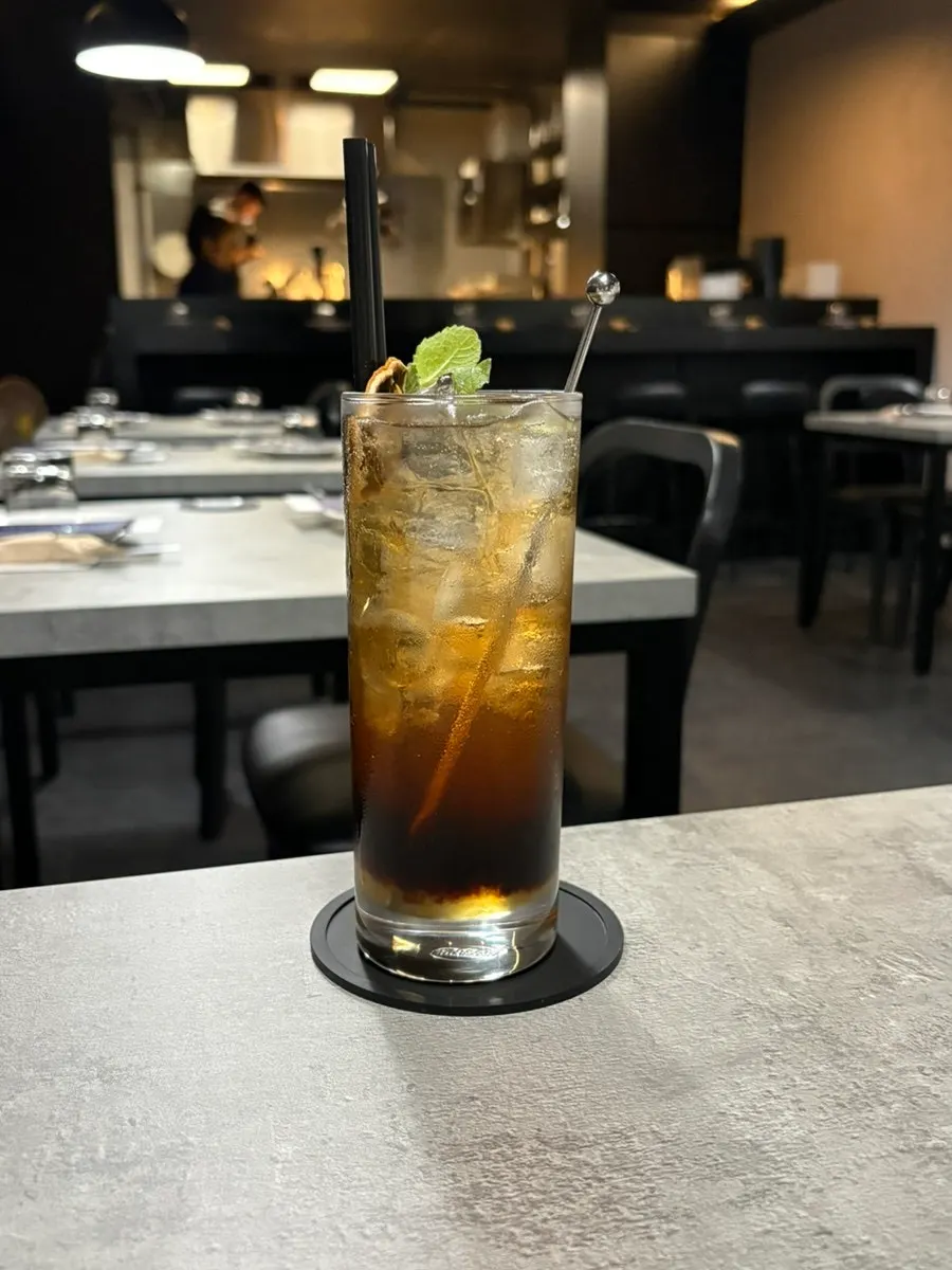 Hado's Earl Grey ade topped with mint