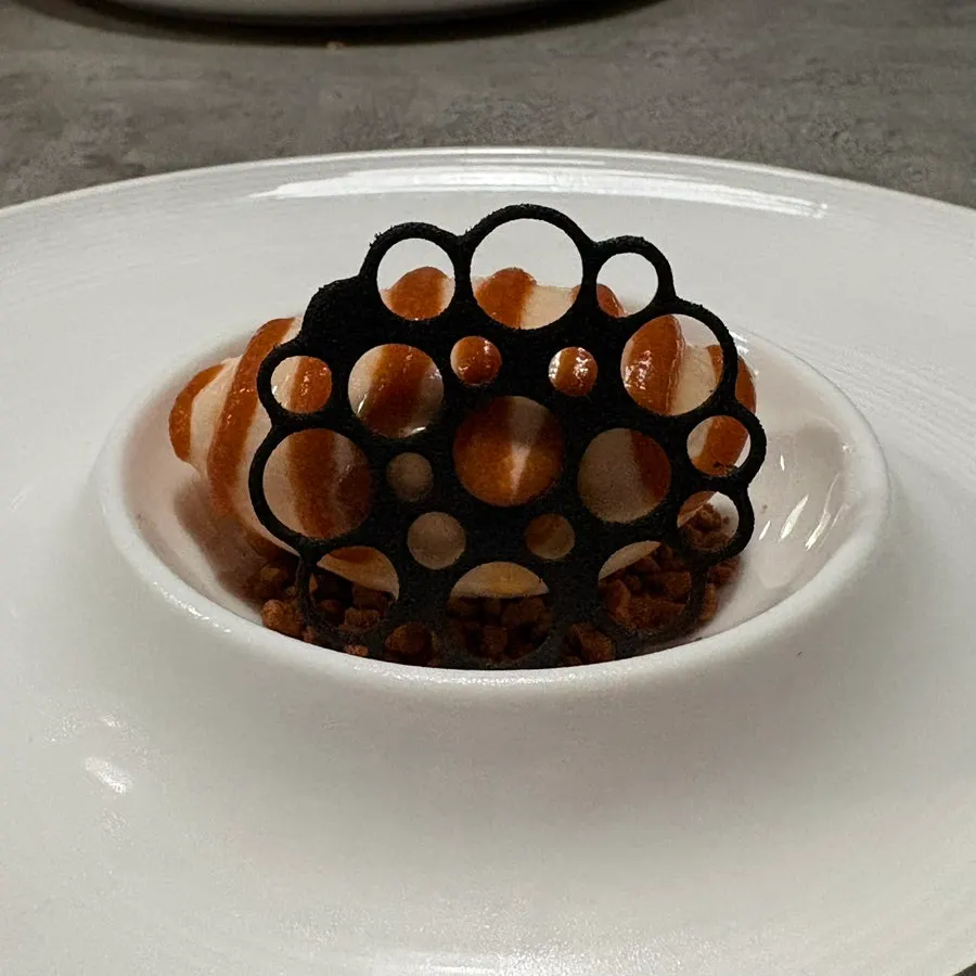 Close-up of Hado's Earl Grey ice cream dessert