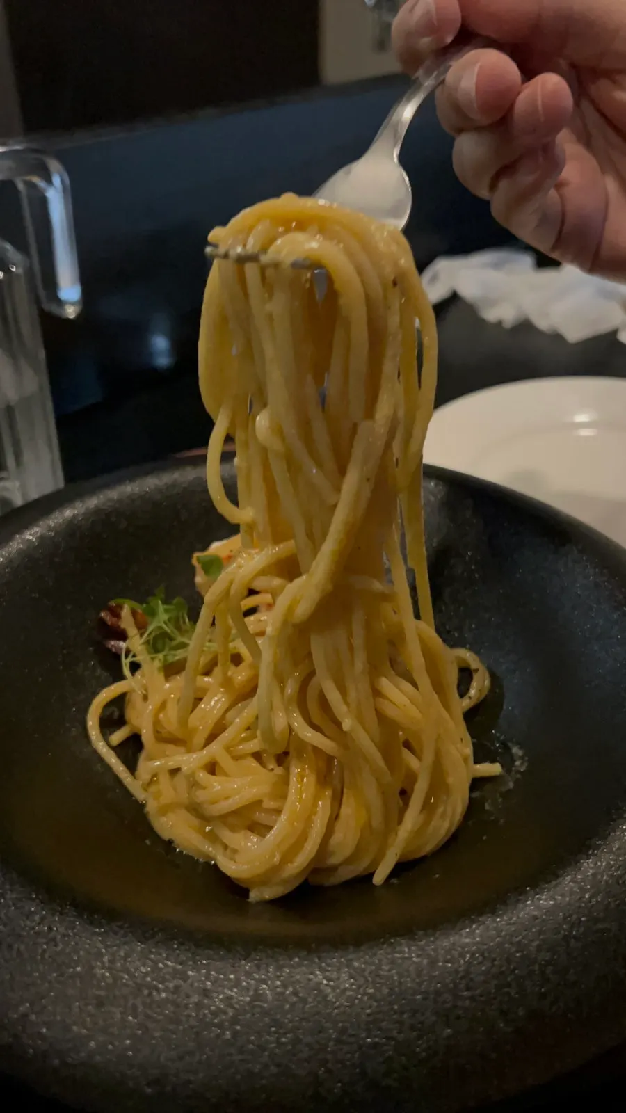 Bisque pasta served in a warm bowl at Hado