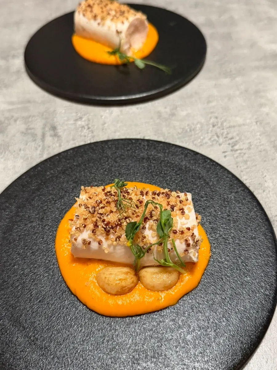 Main dish sous vide chicken breast steak