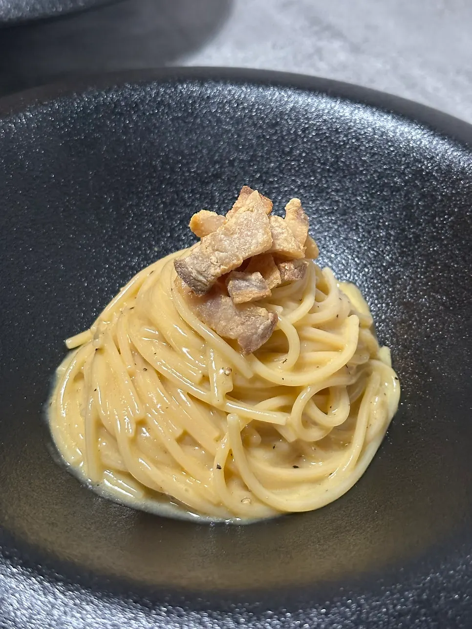 Hado's pasta served in a pretty bowl