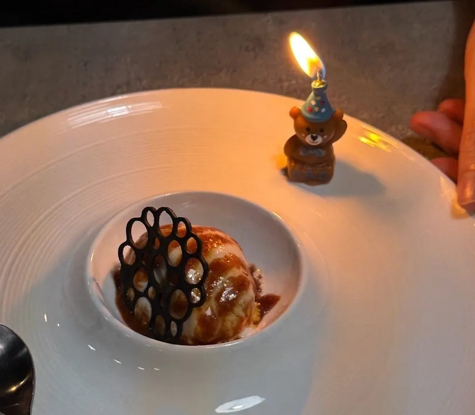 Earl Grey ice cream served as dessert