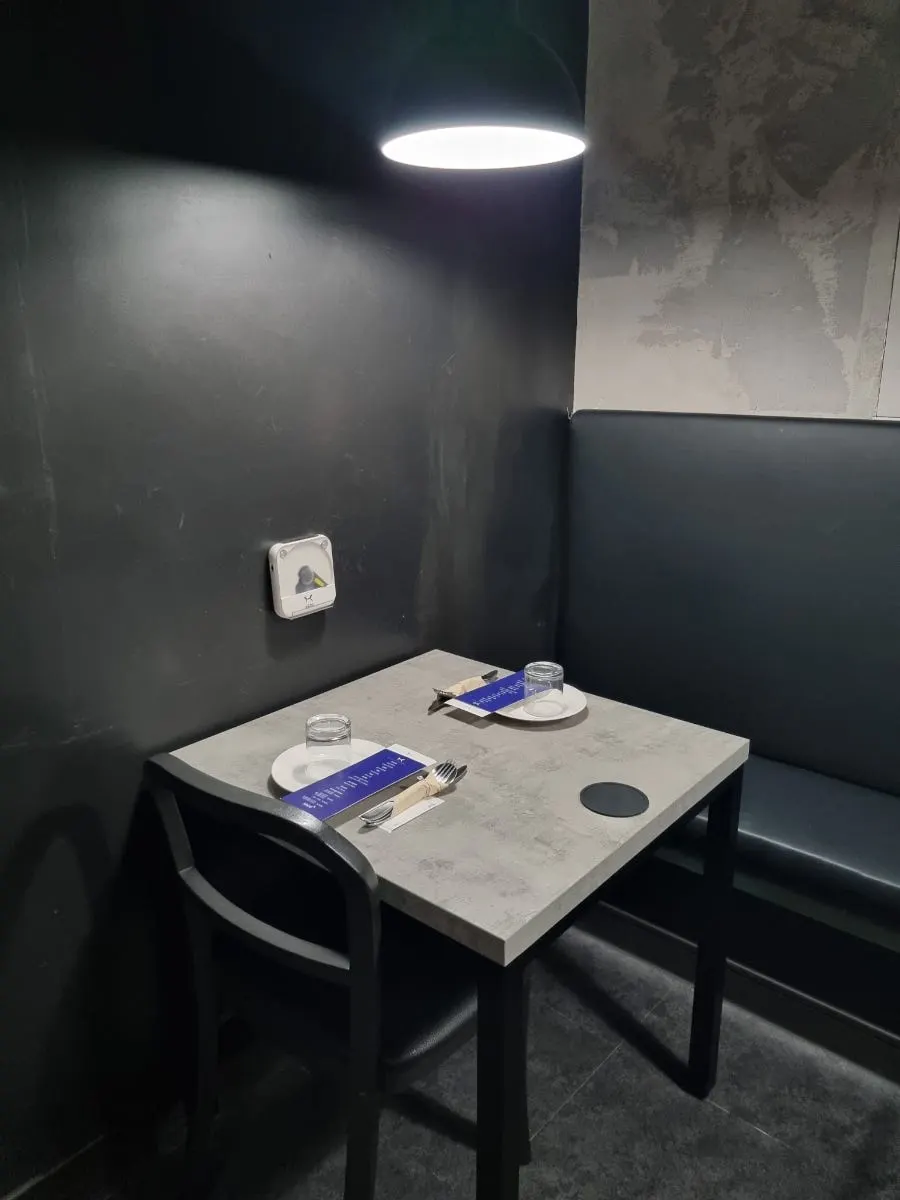 Bar-style seating and table seats at Hado