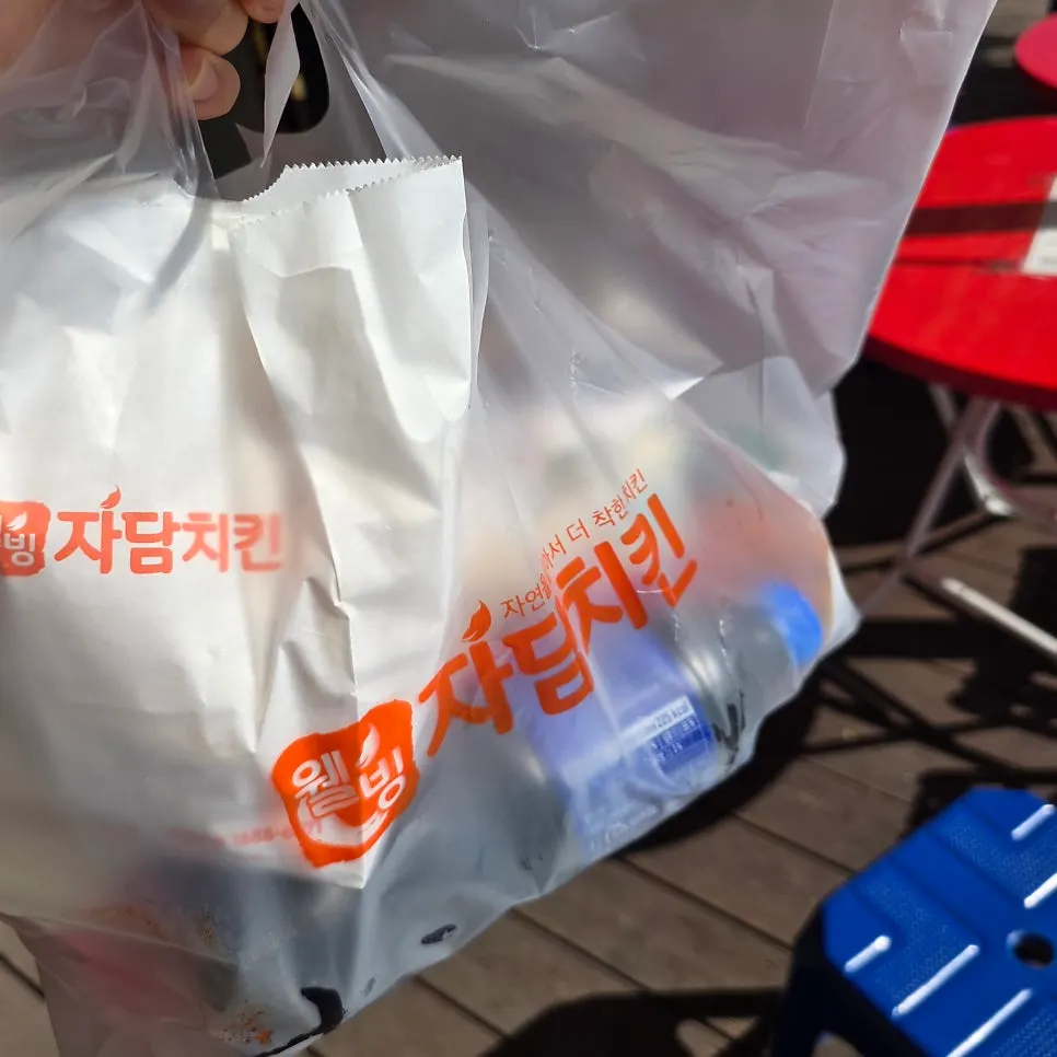 꼼꼼하게 포장된 치킨 포장 봉투