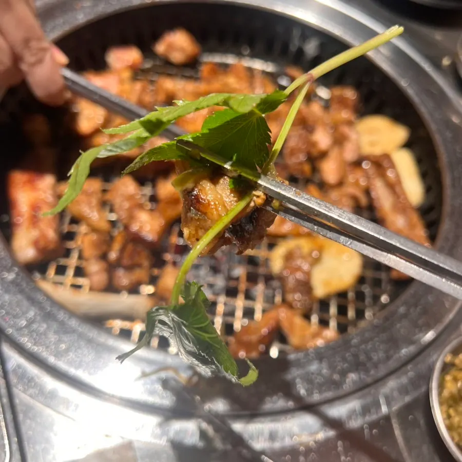 Marinated ribs wrapped in angelica leaf