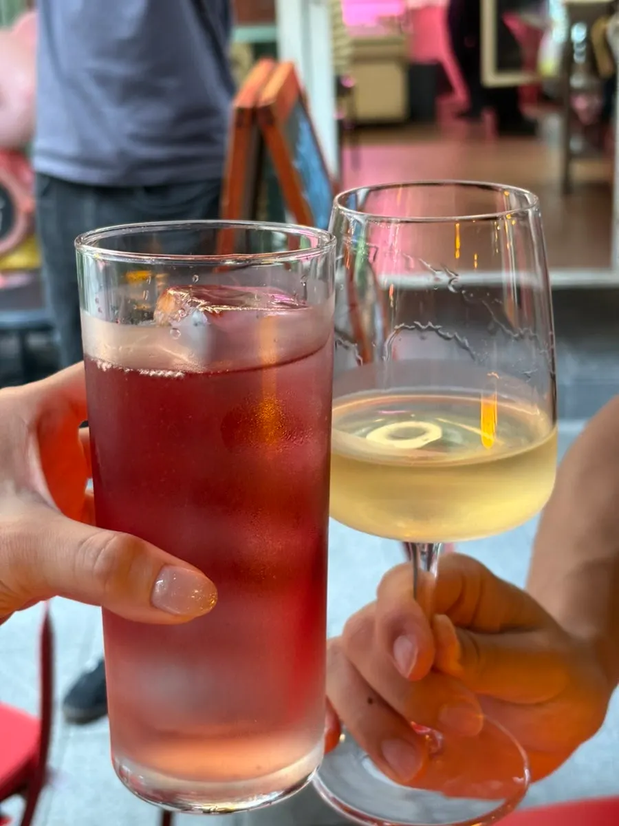 Obok Cocktail and white wine at Sugar Hill