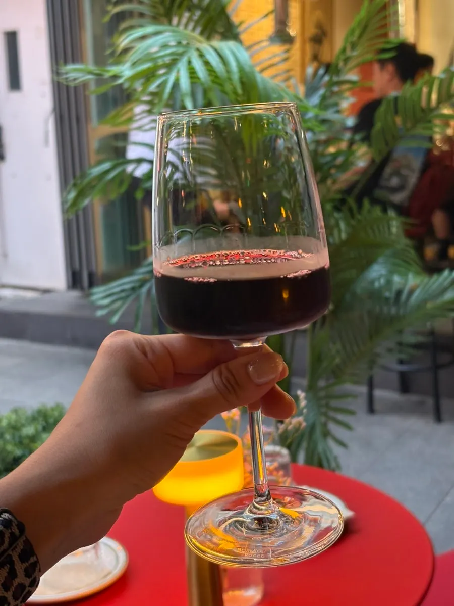 A glass of white wine at Sugar Hill