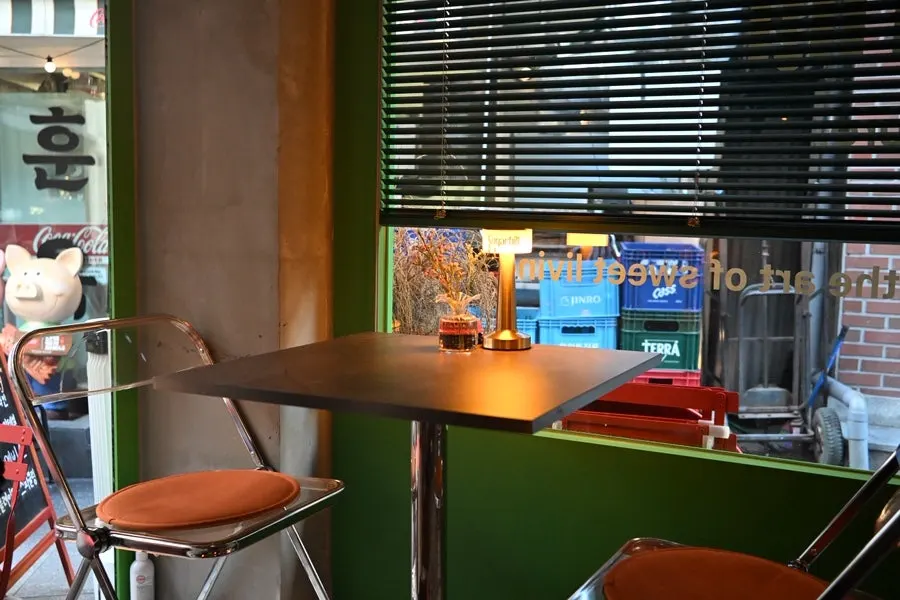Table seating inside Sugar Hill
