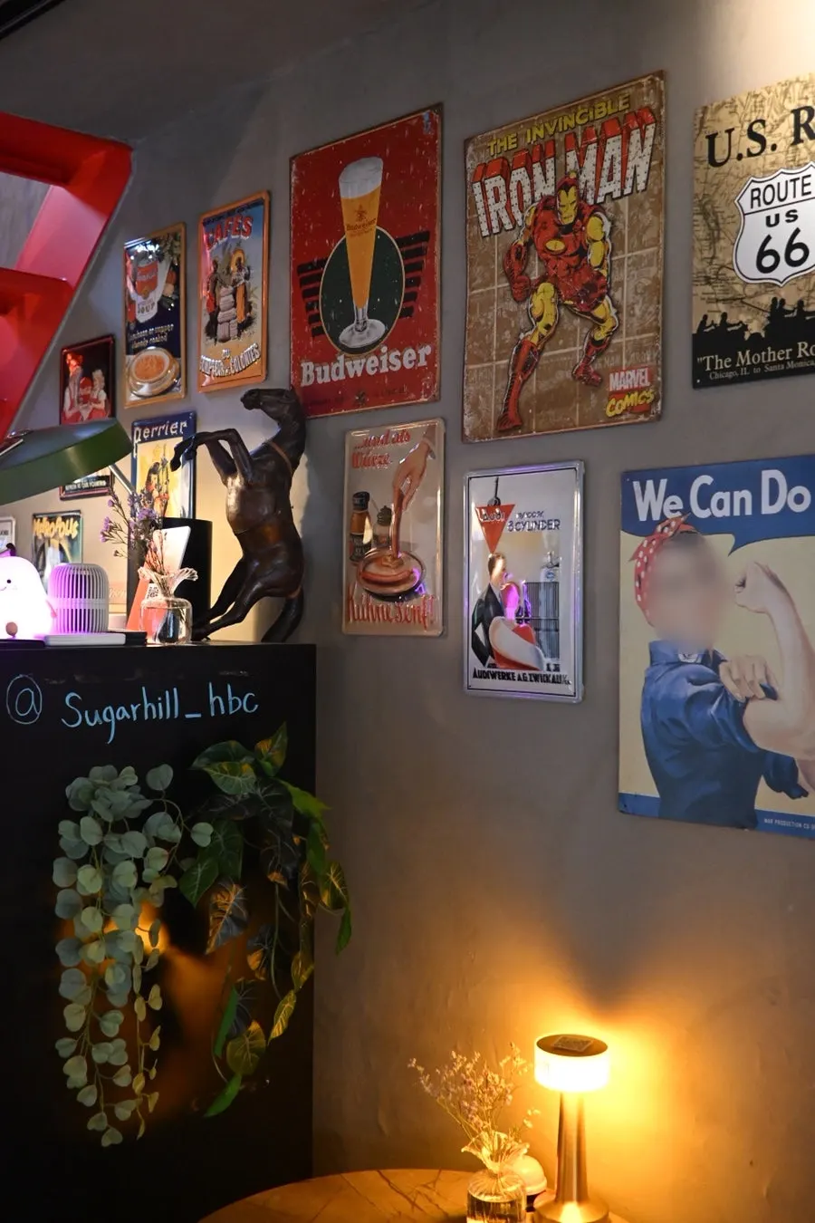 A stylish painting hanging on Sugar Hill's wall