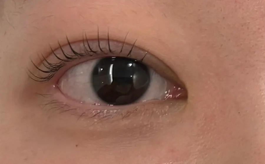 Lifted lashes after the heat perm