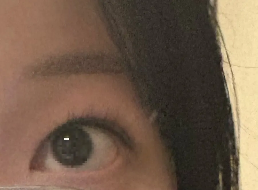 Lashes neatly lifted one by one after the perm