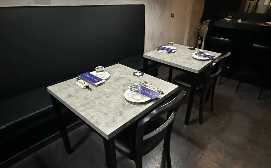 Hado's open kitchen and bar seating