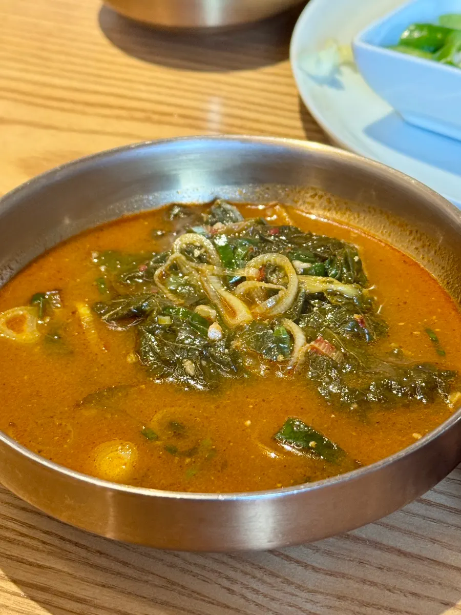 Hearty haejangguk broth loaded with ingredients