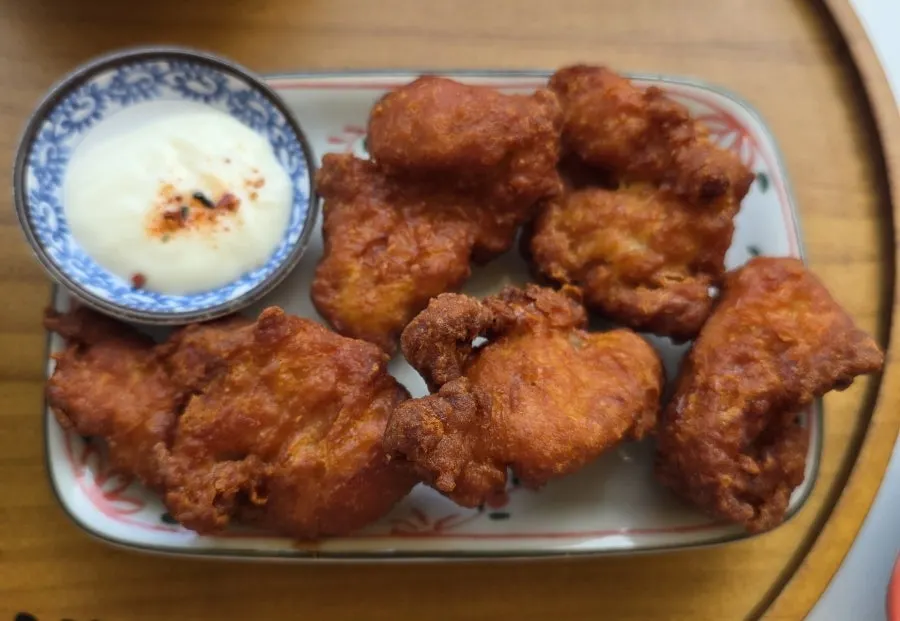 Plate of crispy fried chicken