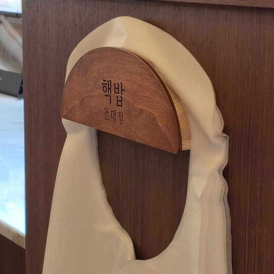 Apron hanger set up at the table
